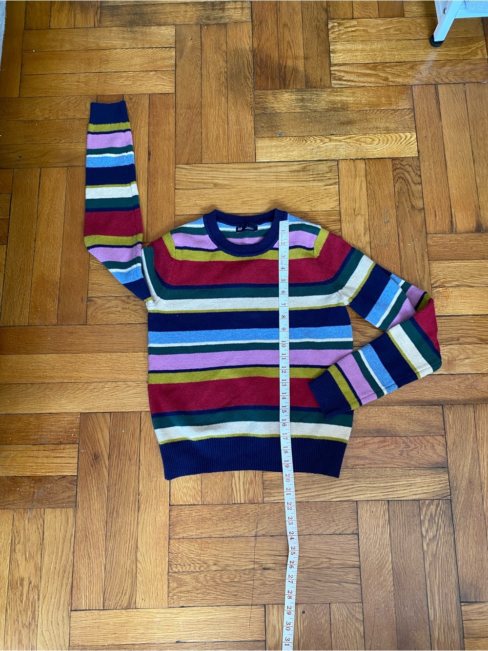 GAP Multicolor Striped Crewneck Sweater XS Colorblock Knit Pullover
